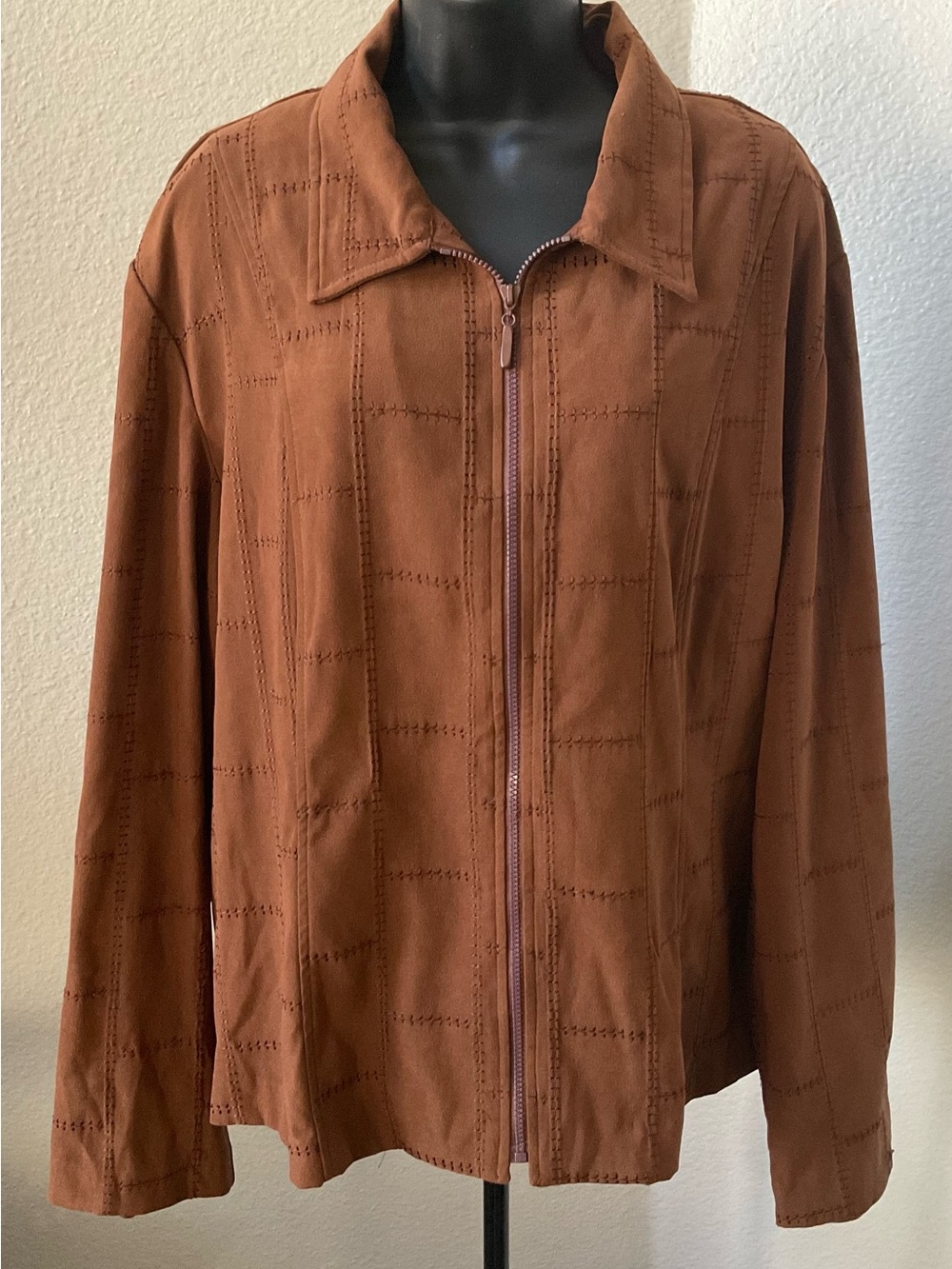 dressbarn Rust Brown Zip-Up Utility Jacket